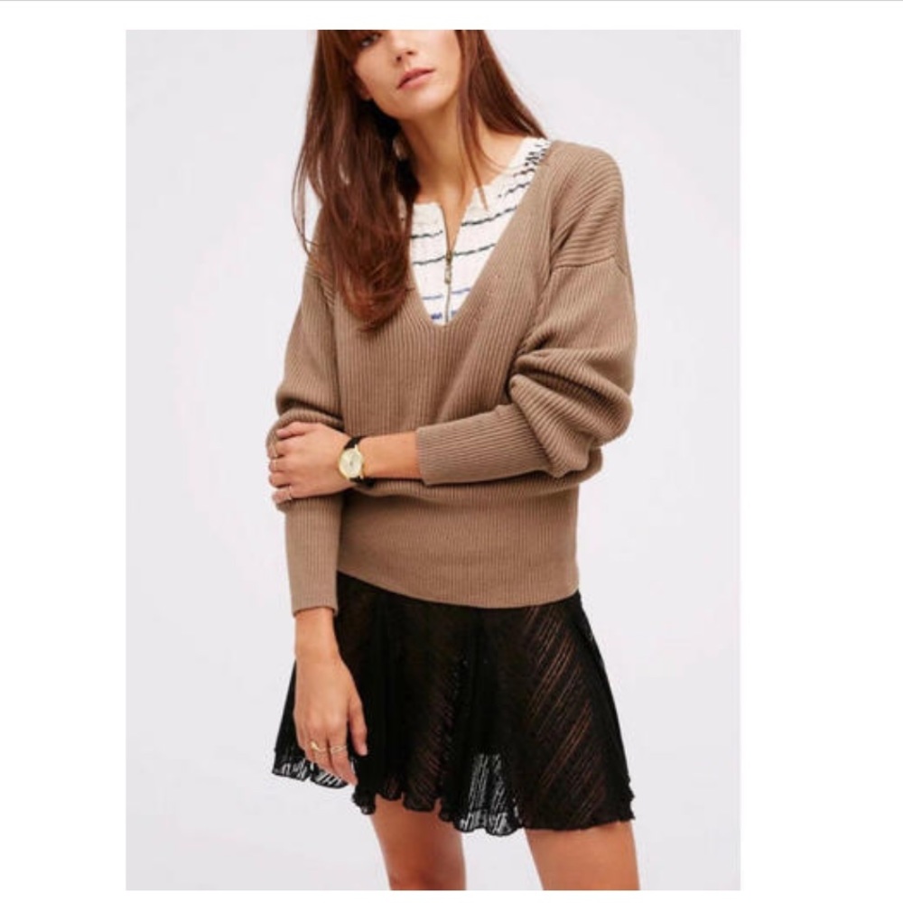 Free people allure long sleeve knit sweater